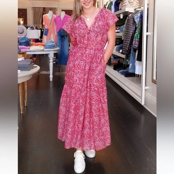 NWT XIRENA Gabrielle Dress in Pink Flora 💗 Large - Picture 4 of 14